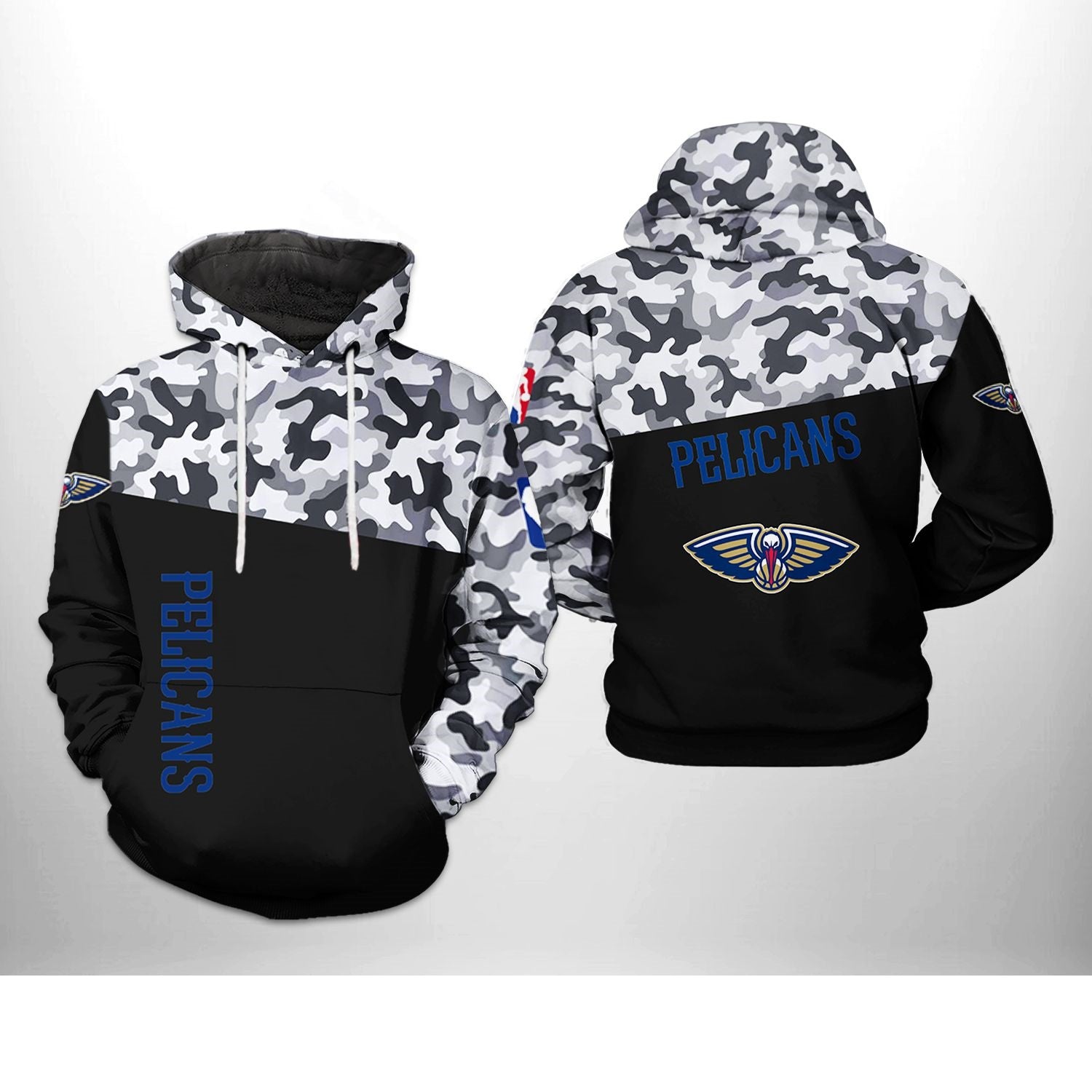 Men's New Orleans Pelicans Black Camo Pullover Hoodie – Official Nba Sweatshirt